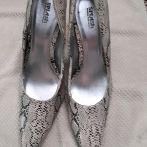 4 Inch Snake Print Splash Fashion Heels